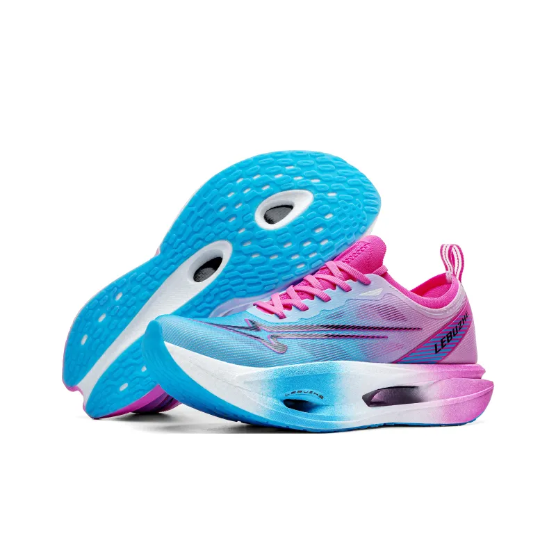 LEBUZHE Running Shoes Unisex Low Top Blue, Pink-4