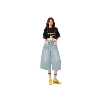 Wen Shan Denim Shorts Women's Light Blue