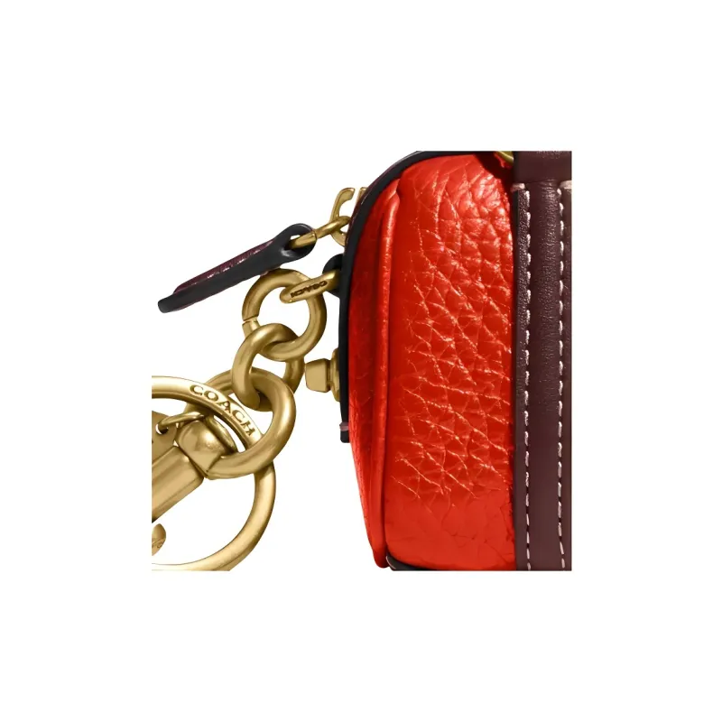 COACH Leather Bag Accessory Mini Women's Red-3