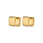 [Gold]Square Clip-on Earrings Pair Eh-3620.ebB