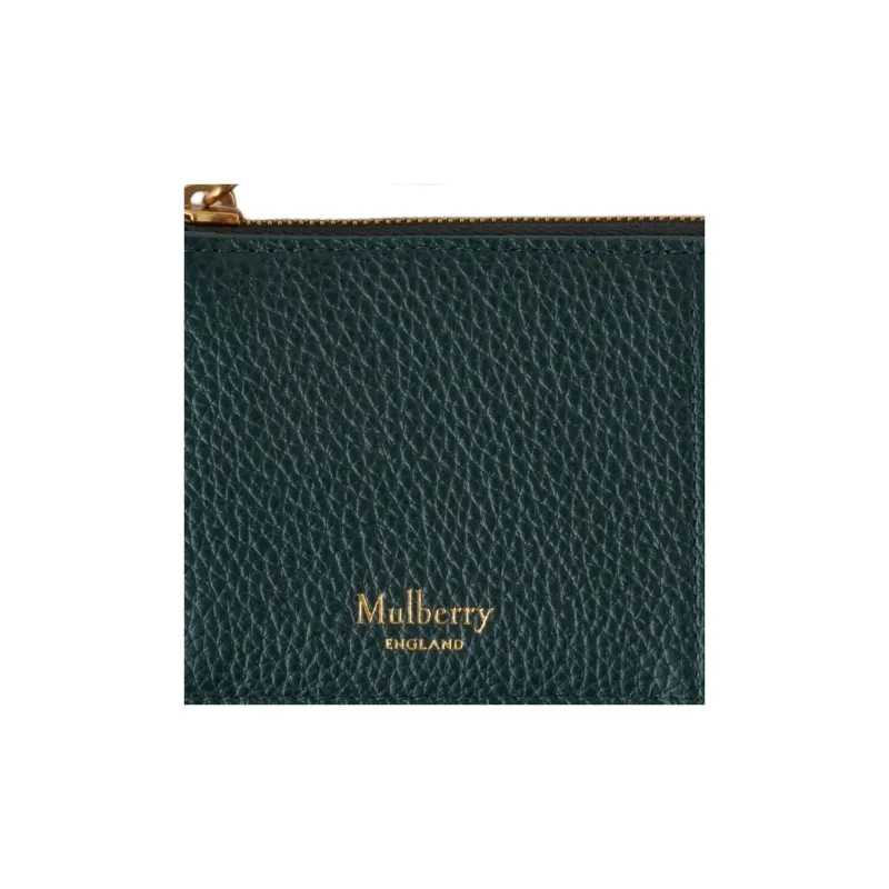 Mulberry Small Grain Leather Card Holder Women's Classic Green-4