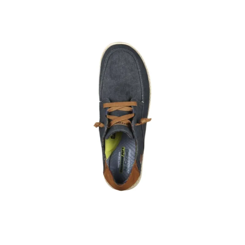Skechers Melson Planon Anti Slip Wear Resistant Low Top Casual Shoes Men's Marine Blue-3