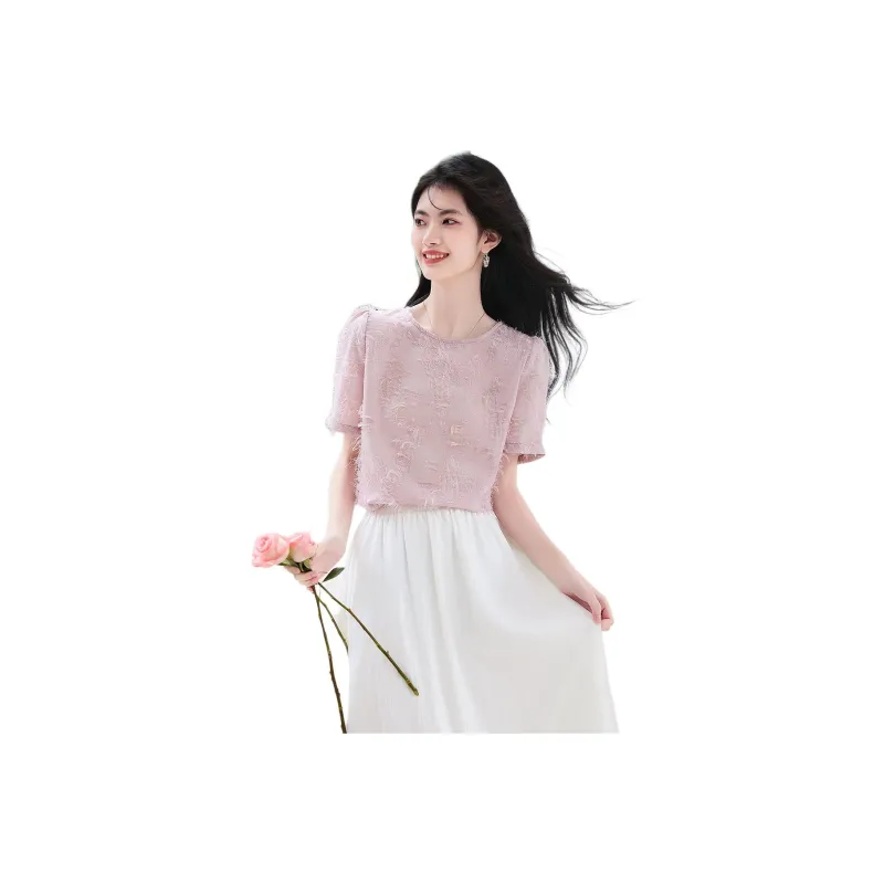 XINFEIYU Shirts Women's Pink-0