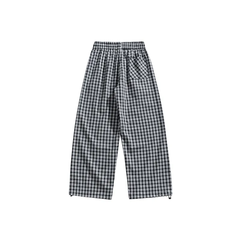 GDRX Casual Pants Unisex Black White Plaid-11