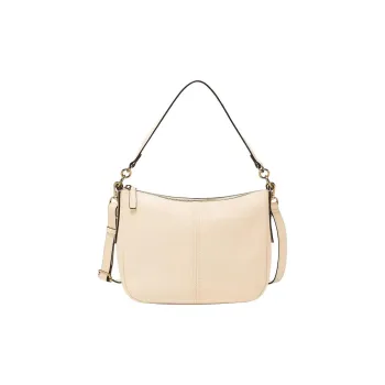 FOSSIL Leather One Shoulder Handbag Women's Beige