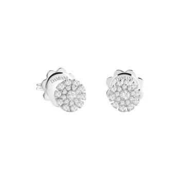 Damiani White Gold, Diamond, Gemstone Stud Earrings Unisex Silver