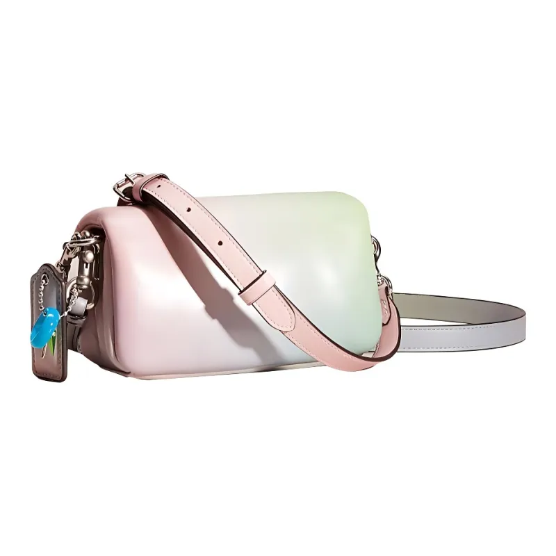 COACH Pillow Nappa Leather Portable Crossbody Bag Shoulder Bag Women's White & Green-1