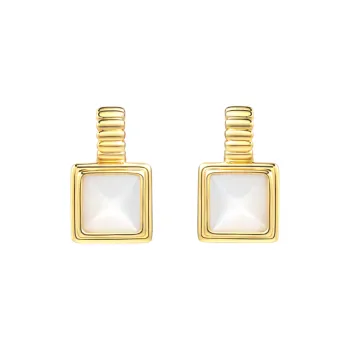 BABYBEI Mother Of Pearl Clip On Earrings Women's