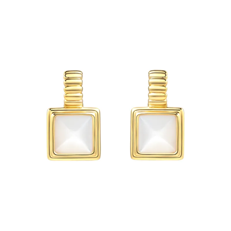 BABYBEI Mother Of Pearl Clip On Earrings Women's-0