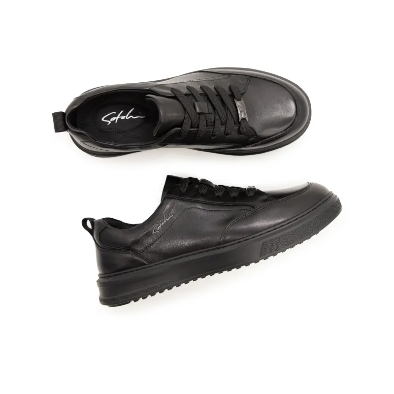 Satchi Low Top Skateboard Shoes Men's Black-6