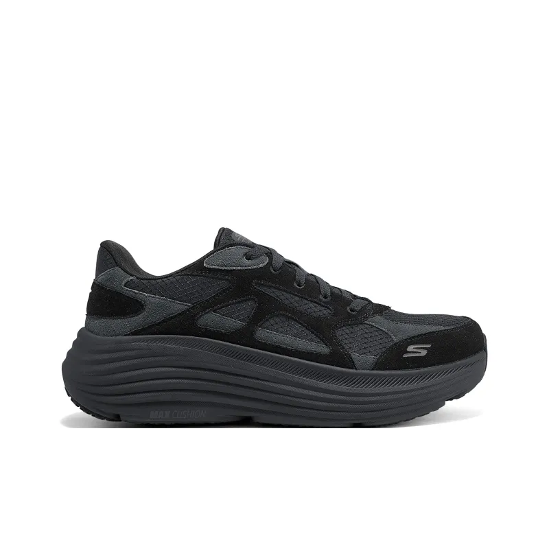Skechers Cushioning Abrasion Resistant Breathable Coverage Low Top Running Shoes Men's Black-1