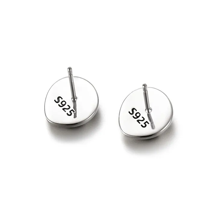 IDEAGEMER 925 Sterling Silver Stud Earrings Men's-4