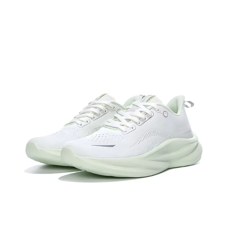 Erke Anti Slip Wear Resistant Low Top Casual Running Shoes Women's White Green-1