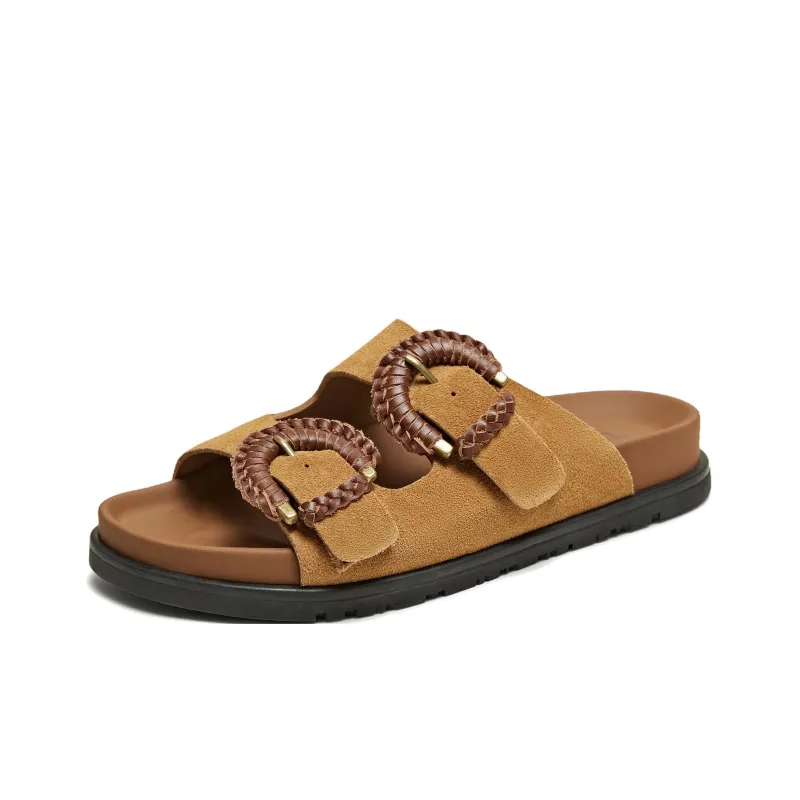 TATA Leather Patchwork Quiet Slide Slippers Women's-1