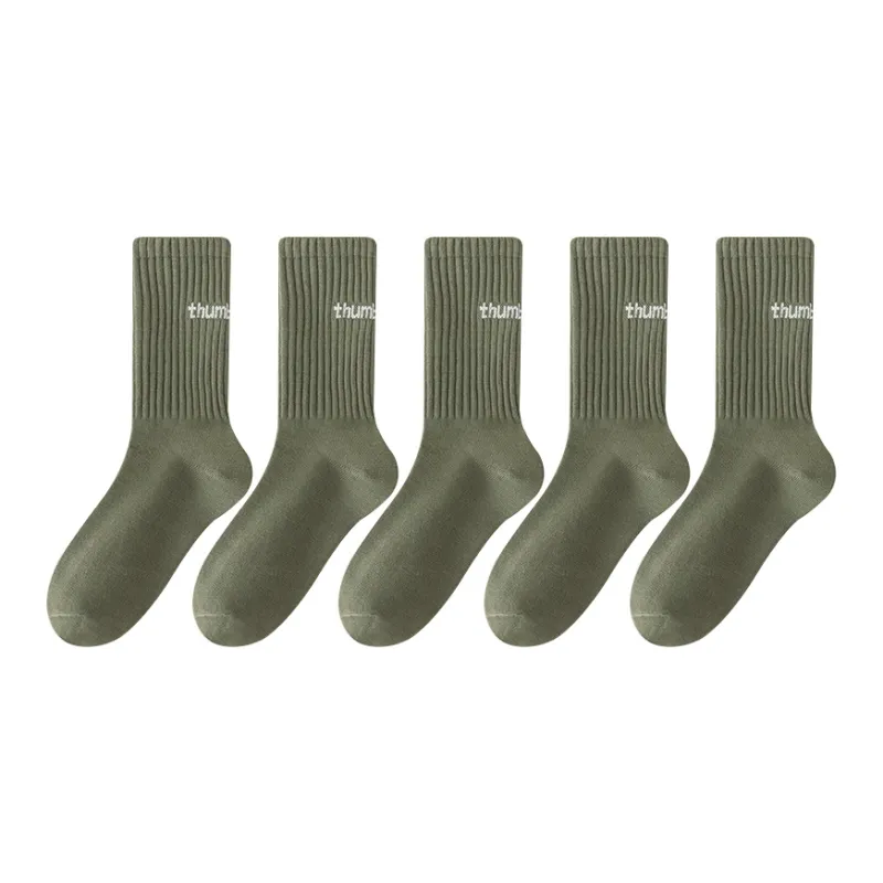 Mulong Family Mid Calf Socks Unisex 5 Pack-102