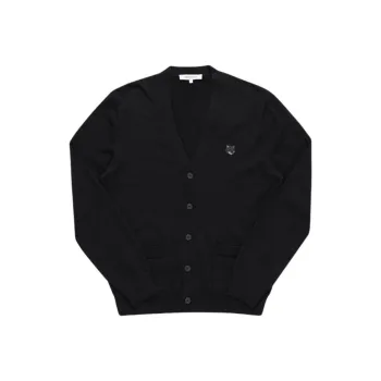 Maison Kitsune Fox Head Patch Knit Cardigan