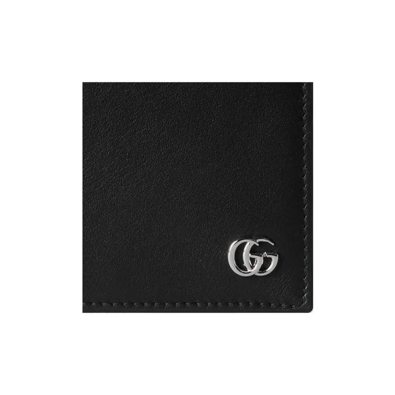 GUCCI GG Marmont Semi Shinny Soft Leather Wallet Men's Black-5
