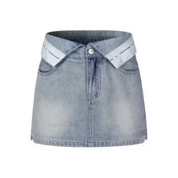 Three Quarters Casual Short Skirts Women's Blue