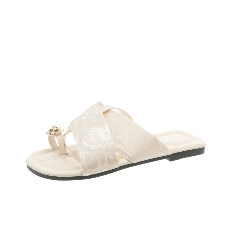 AJPAP Rubber Sole Quiet Abrasion Resistant Slip Resistant Flip Flops Women's-7