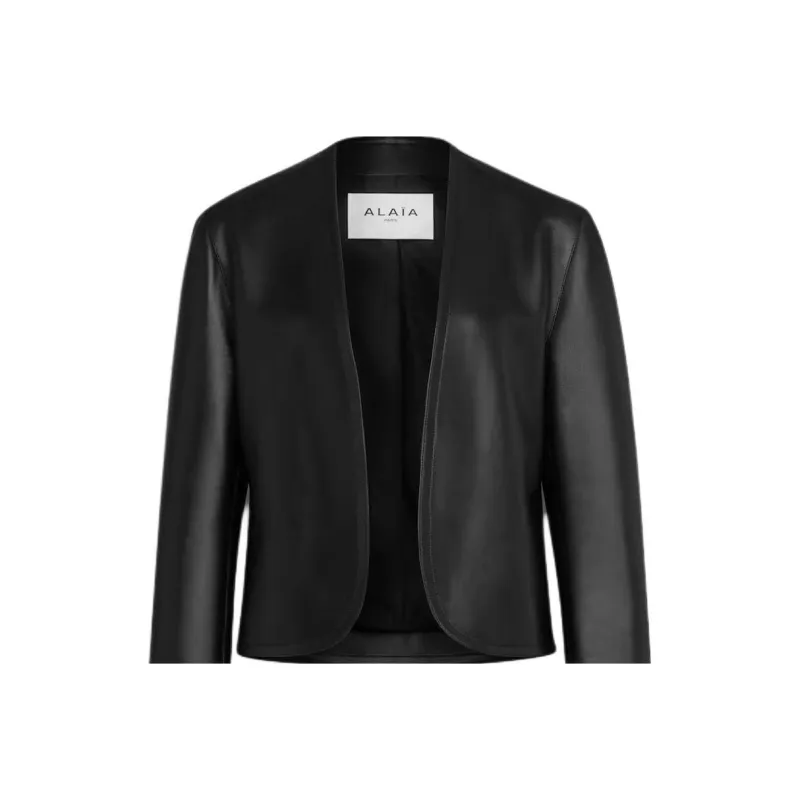 Alaia SS25 Leather Jacket Women's Black-1