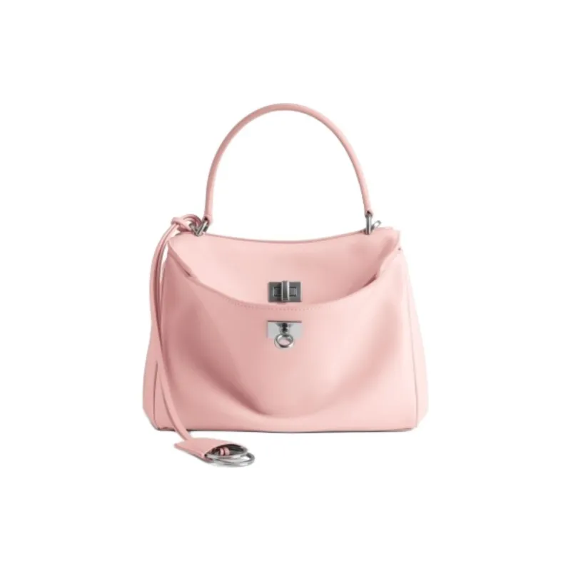 Balenciaga Rodeo Cow Leather Handbag Mini Unisex Pink-0