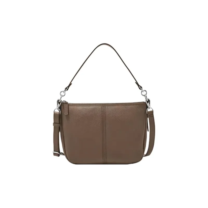 FOSSIL Leather Crossbody Handbag Women's Smoke Gray-0