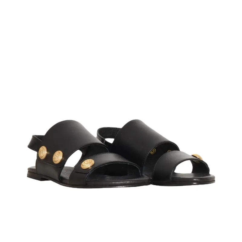 BALMAIN One Strap Sandals Women's Black-2