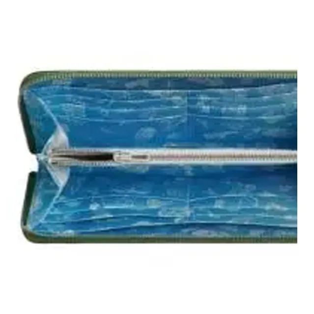HERMES Leather Wallet Women's Green-2