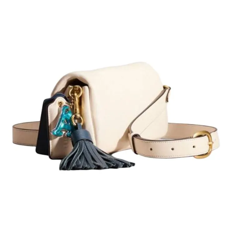 COACH Pillow Tabby Leather Shoulder Bag Women's Chalk-1