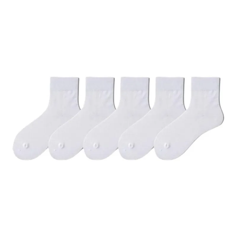 MIANWUQI Mid Calf Socks Unisex 5 Pack-24