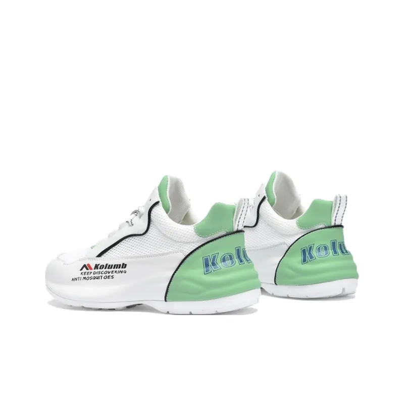 Kolumb Abrasion Resistant, Breathable, Lightweight Low Top Casual Shoes Women's White Light Green-4