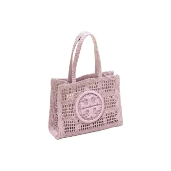 TORY BURCH Ella Plant Material Tote Bag, Shopping Bag, Shoulder Bag Trumpets Women's Light Purple