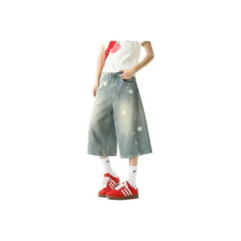 GY.VG Denim Shorts Unisex Vintage Blue