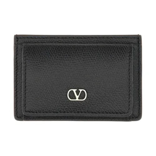 Valentino VLogo Signature Leather Card Holder Regular Men's Black