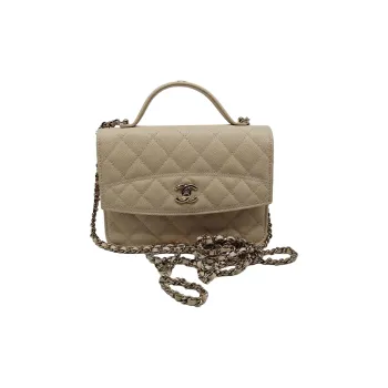 CHANEL Grain Calfskin Shoulder Bag, Crossbody Bag, Handbag Women's Ginger Yellow
