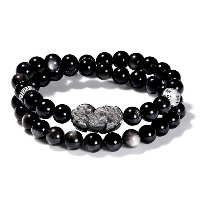 PUTUOSHANWENCHUANG Glass Cat Eye Bracelets Unisex-3