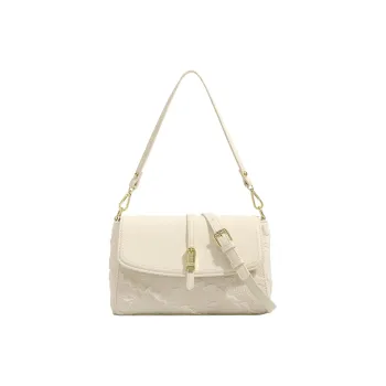 H YXIANG Microfiber Synthetic Leather Crossbody Bag, Shoulder Bag Women's Ecru