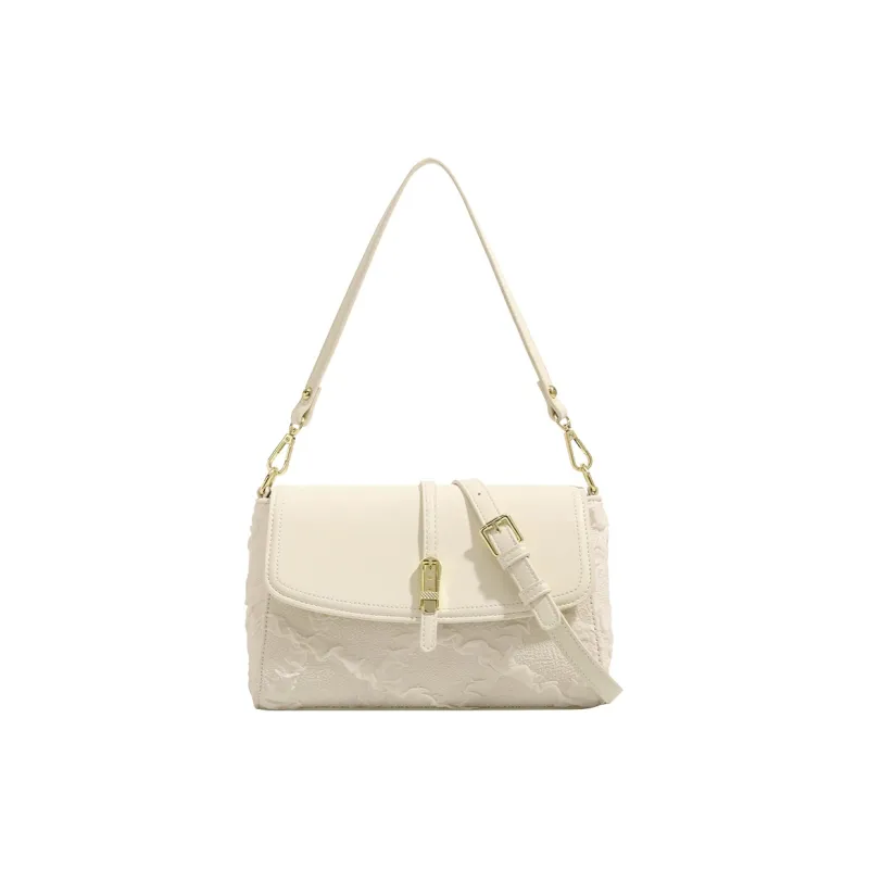 H YXIANG Microfiber Synthetic Leather Crossbody Bag, Shoulder Bag Women's Ecru-0