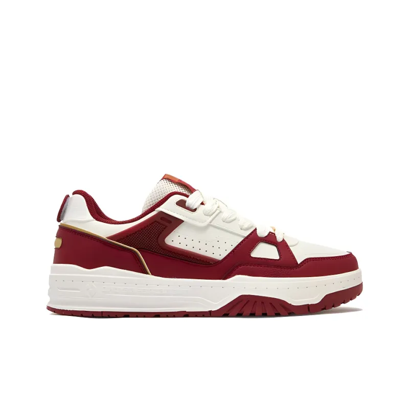 361° Tsuki Katsura Coverage Slip Resistant And Abrasion Resistant Low Top Skateboard Shoes Men's White Red-1