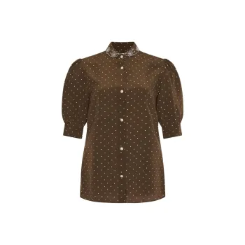 Alessandra Rich Crepe de chine Blouse