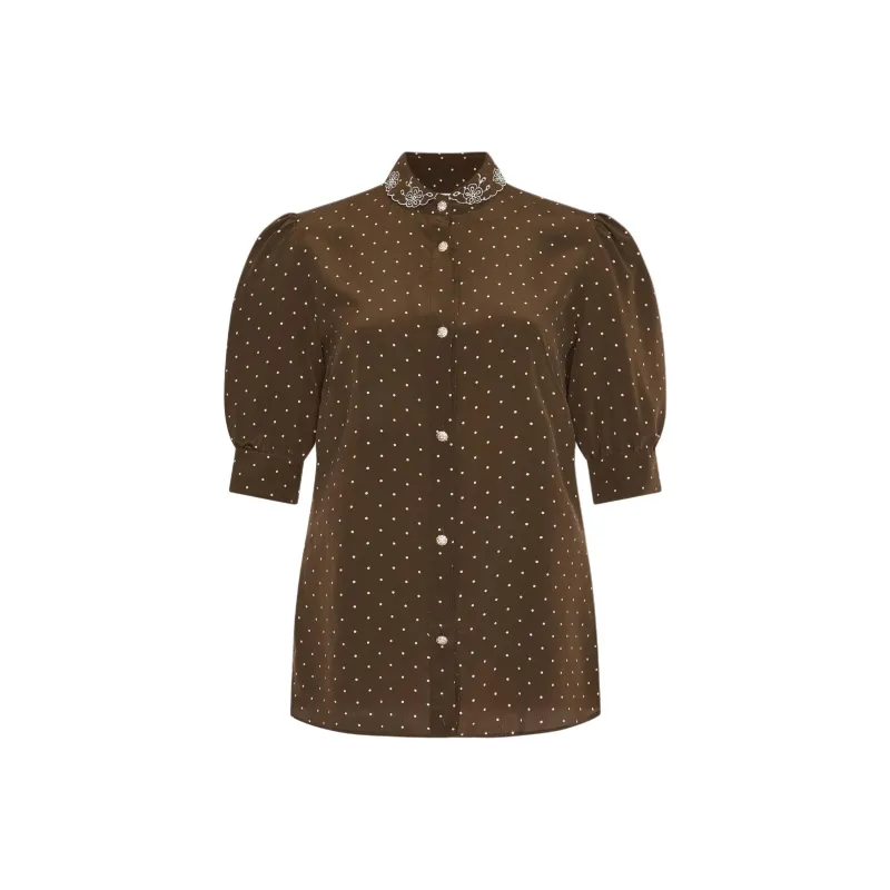 Alessandra Rich Crepe de chine Blouse-0