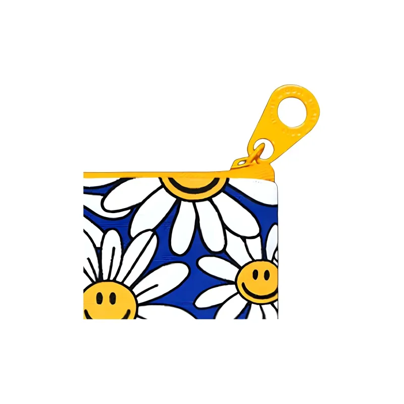 Wiggle Wiggle Cotton Drawstring Storage Bag Regular Unisex OliveYong Coin Purse _ Smiley Face Flower-2