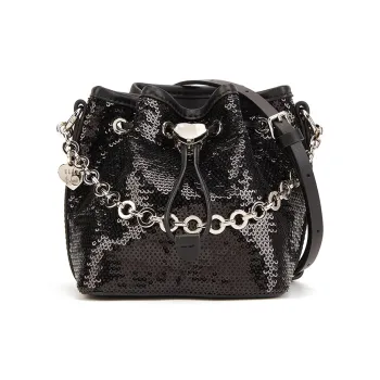 ELLE Fabric Shoulder Bag Women's Black/Pink