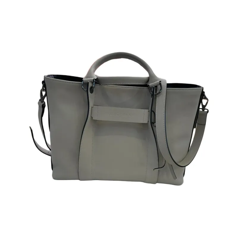 LONGCHAMP 3D Calfskin Shoulder Bag, Crossbody Bag, Handbag Tubas Women's Clay Gray-0