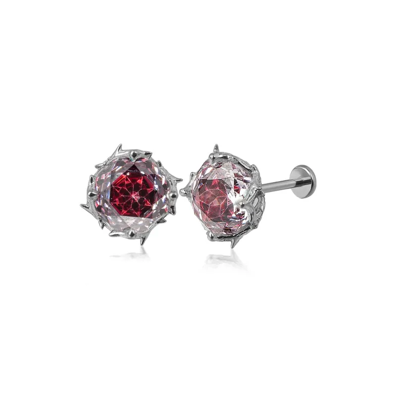 WIC Zircon Stud Earrings Unisex-15