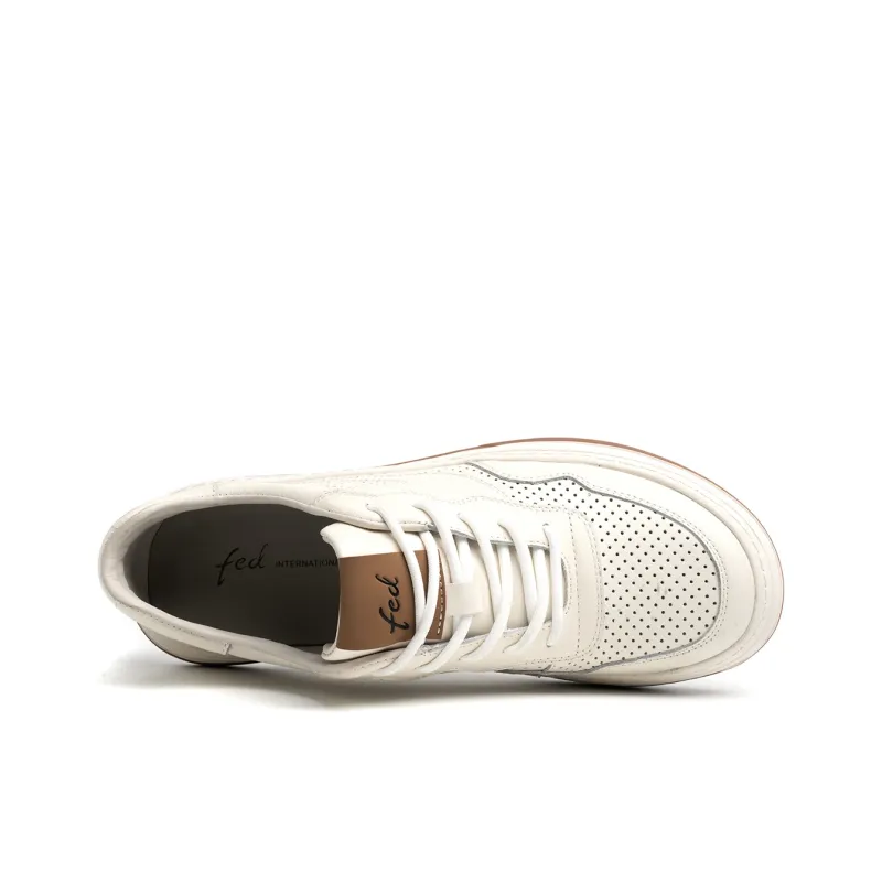 FED Low Top Skateboard Shoes Men's White-4
