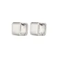 [Silver]Square Clip-on Earrings Pair Eh-3620.ebA