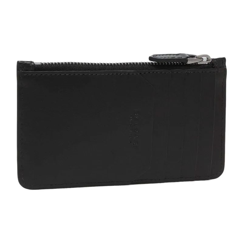 BVLGARI Serpenti Series Calfskin Coin Purse Men's Black-2
