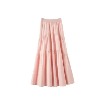 Late White Casual Long Skirt Women's