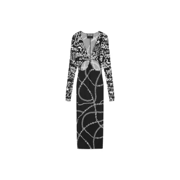 VERSACE Long Sleeved Dress Women's Black